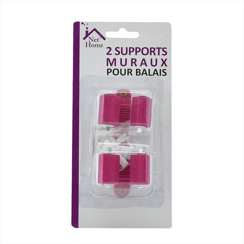 2 supports muraux pour balais