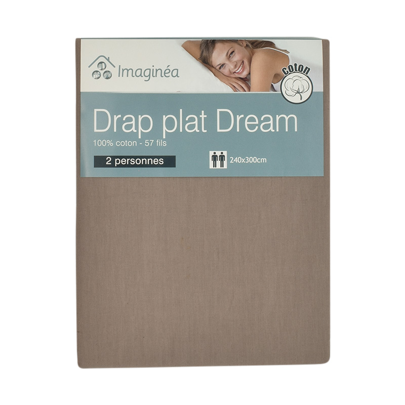 Drap plat 'Dream' taupe