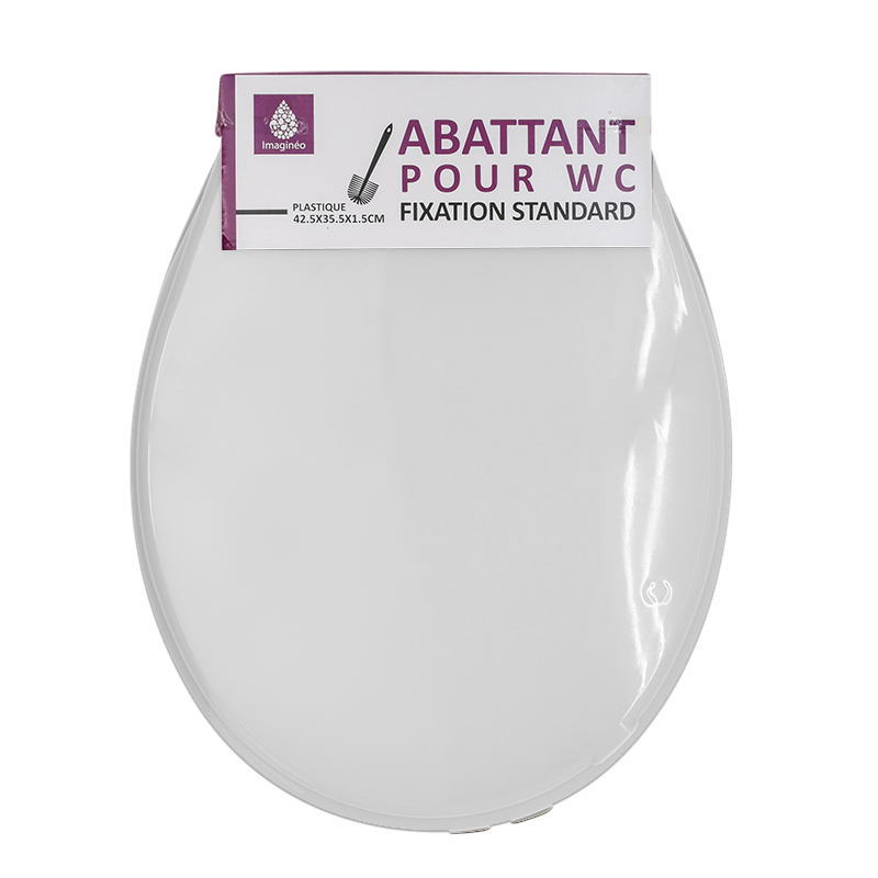 E1007729 - GILAC - Abattant WC rond blanc plastique Gilac