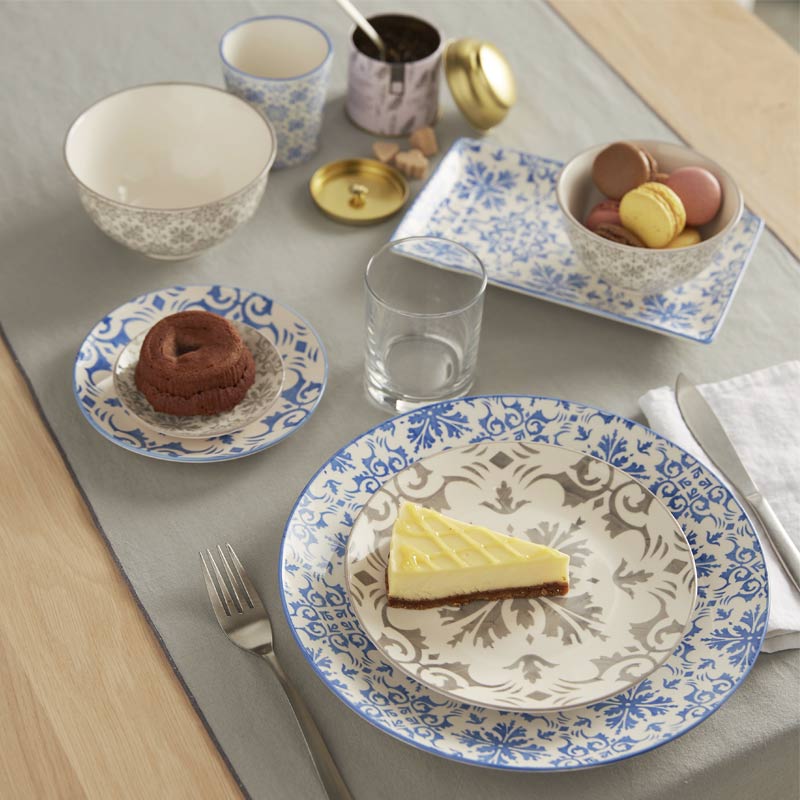 Assiette mise en bouche 'Alicatado' bleue