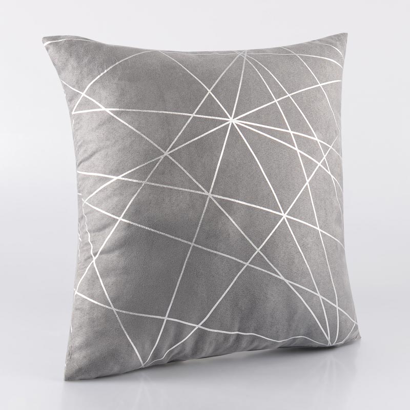 Coussin suédine gris clair 'Faisceau'