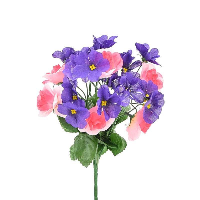 Mini bouquet 'pensées et rosettes