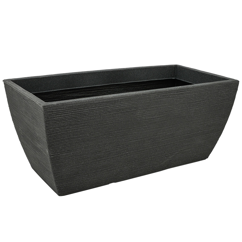 Jardinière striée anthracite