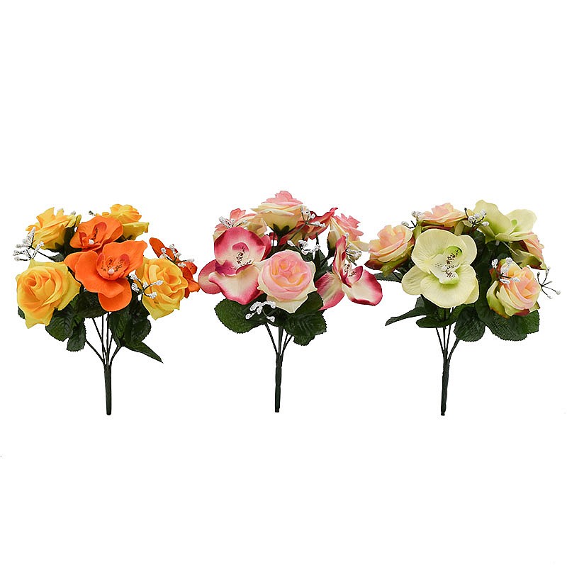 Bouquet roses et orchidées