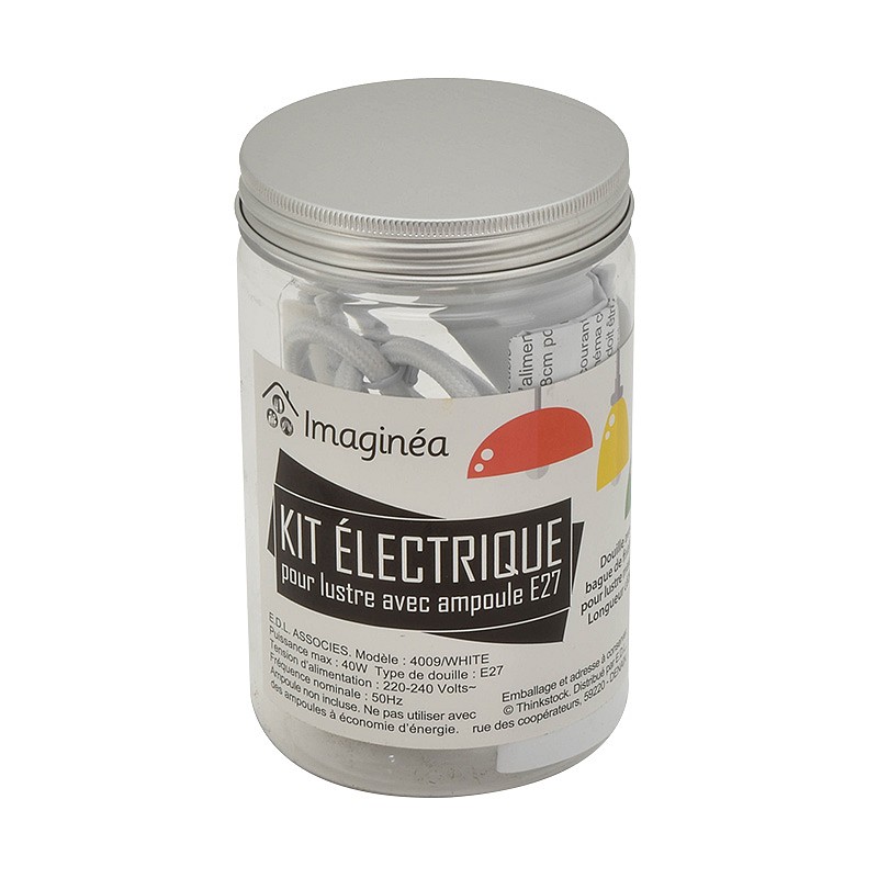 Kit électrique blanc pour lustre