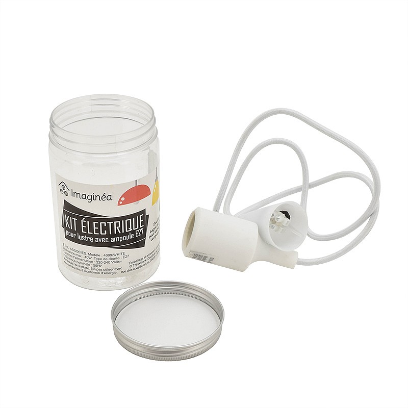 Kit électrique blanc pour lustre