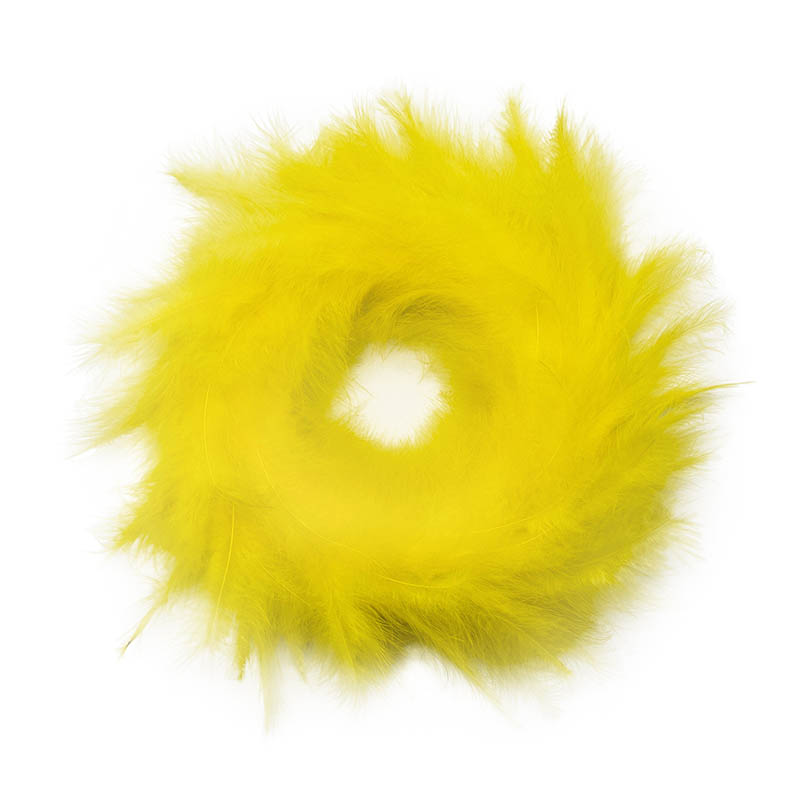Couronne de plume décorative jaune