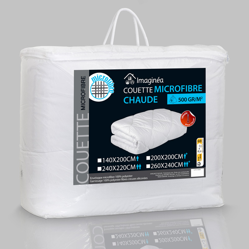 Couette microfibre blanche 500gr/m²