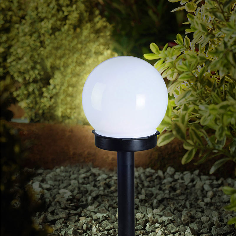 Lampe solaire boule à piquer LED blanche