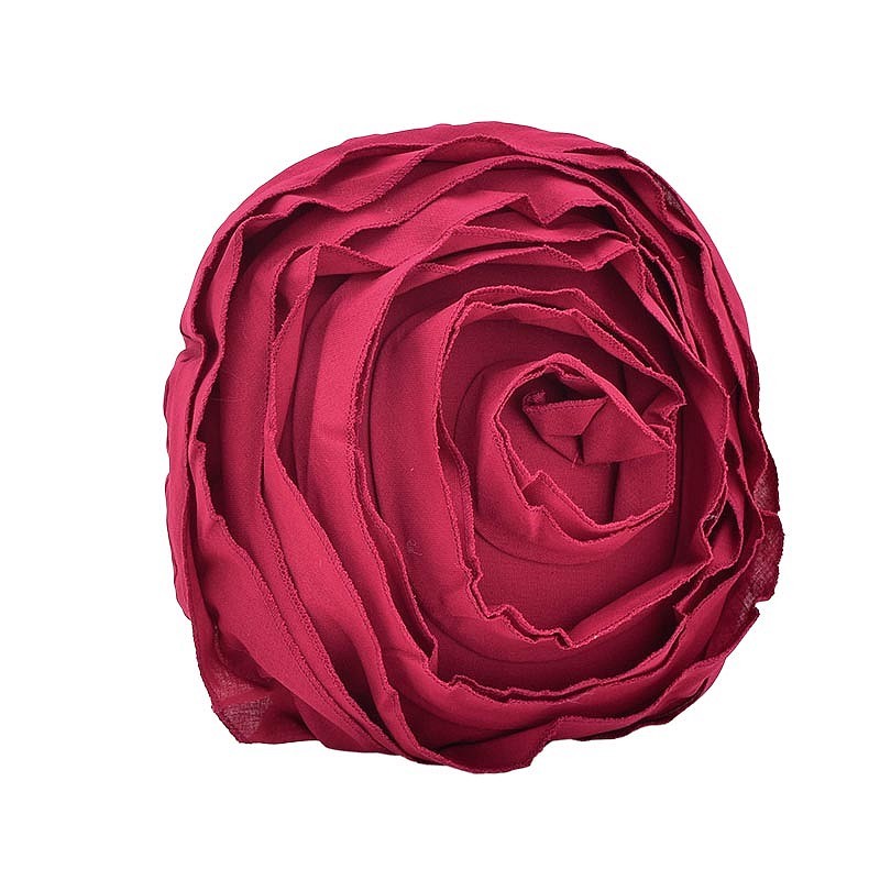Coussin rond à volant 'Rosie' cerise