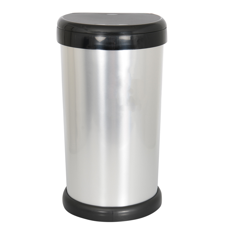 Poubelle 'Moda Push' imitation inox 42L