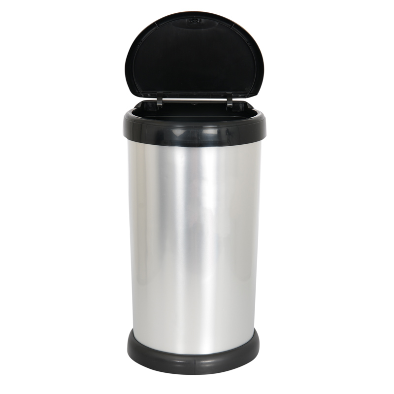 Poubelle 'Moda Push' imitation inox 42L