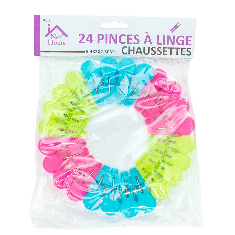 24 pinces à linge chaussettes