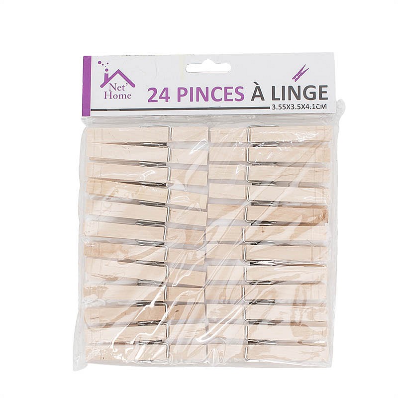 24 pinces à linge bois