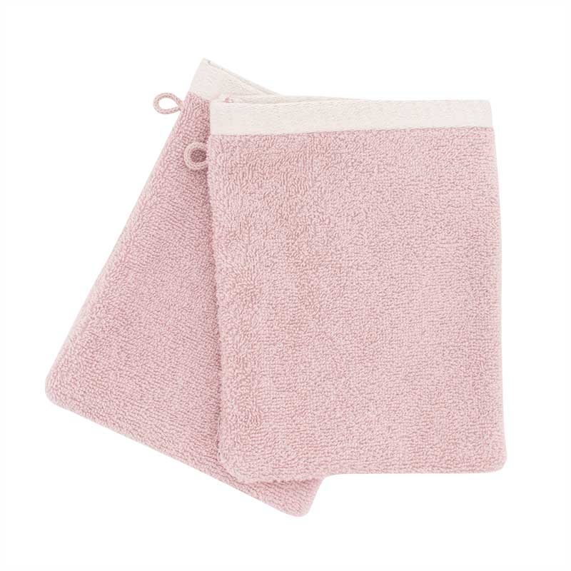 2 gants de toilettes Stelar rose