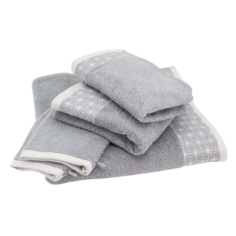 2 gants de toilettes Stelar gris clair