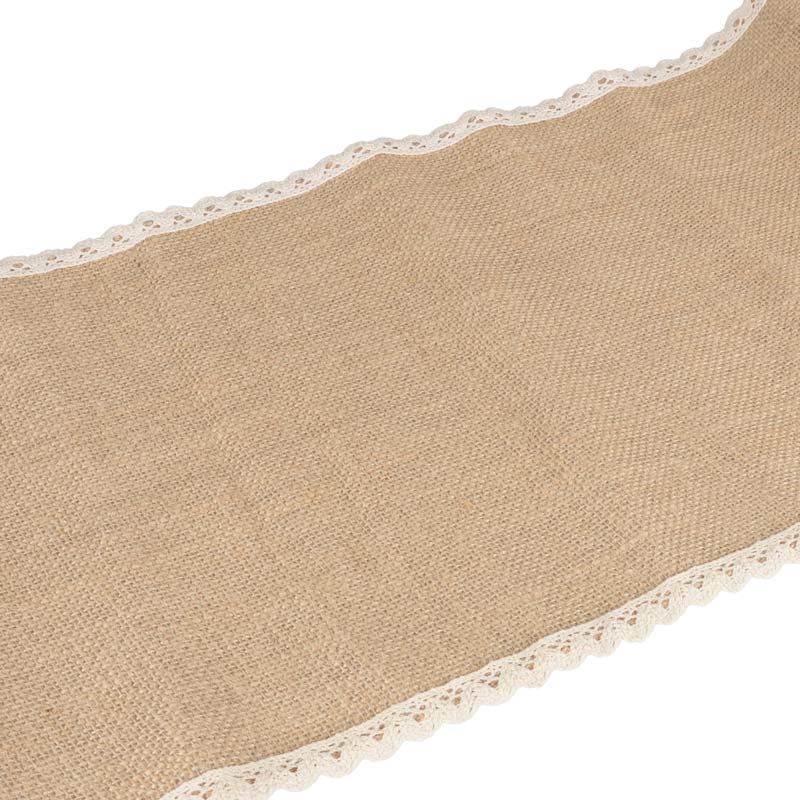 Chemin de table jute dentelle 'Natural'