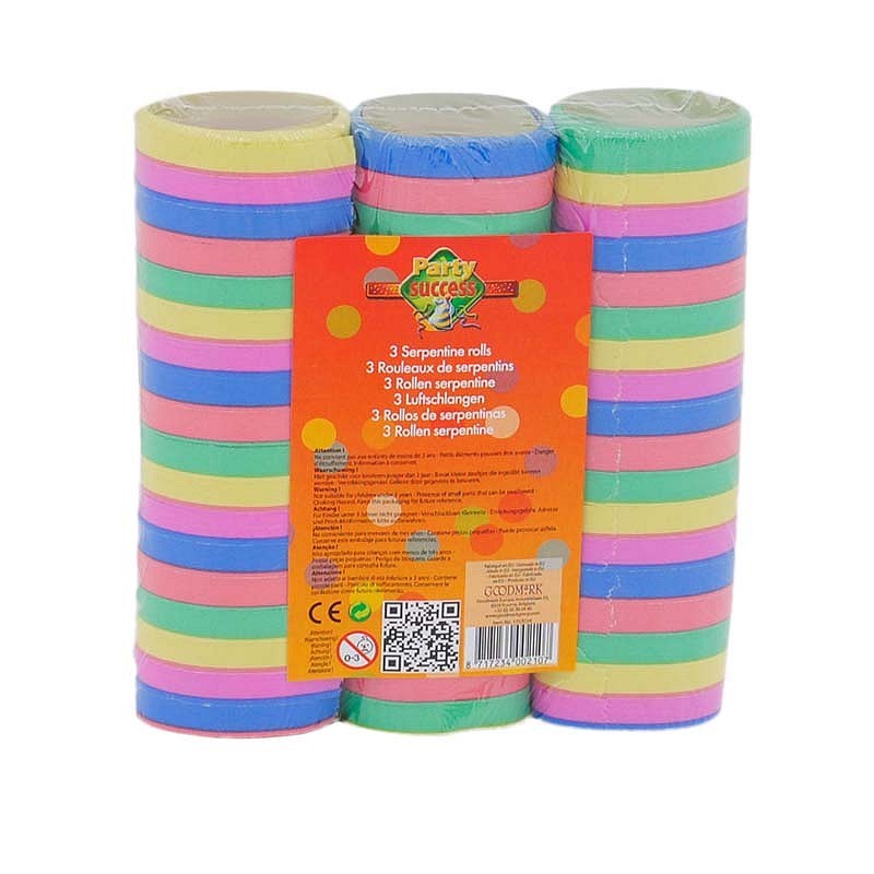 3 rouleaux de serpentins