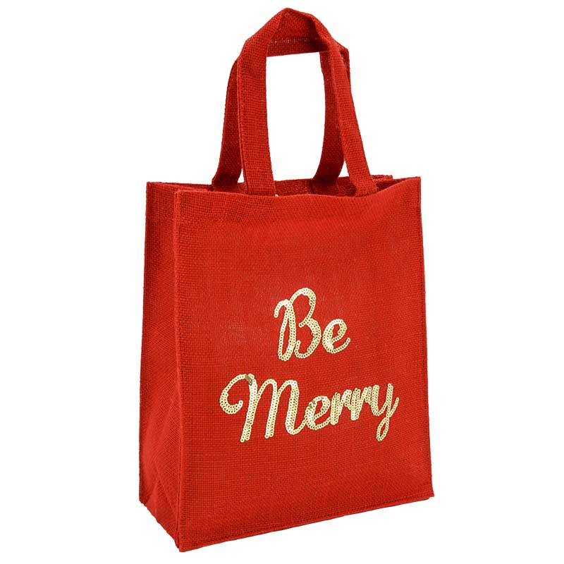 Sac jute avec sequins dorés