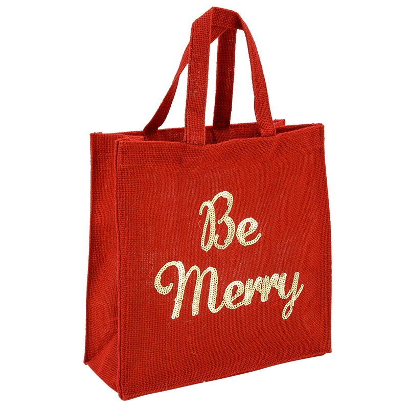 Sac jute avec sequins dorés