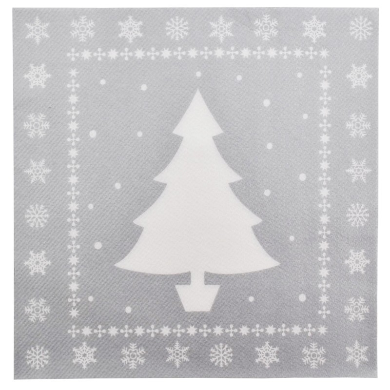 12 serviettes Airlaid White tree