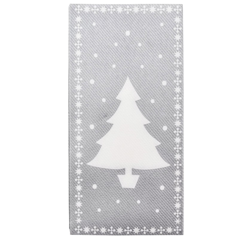 12 serviettes pocket Airlaid White tree