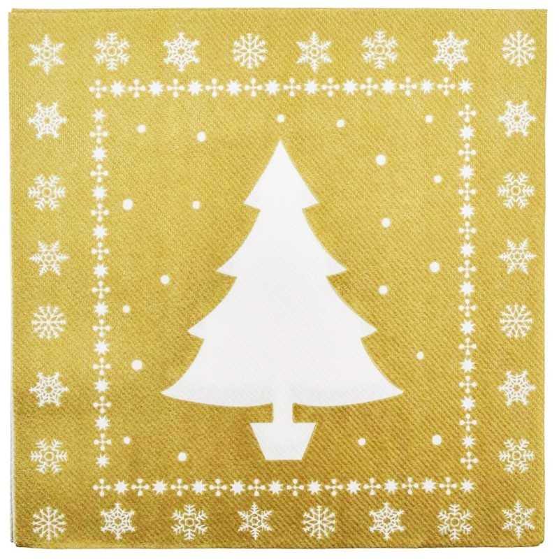 12 serviettes Airlaid White tree