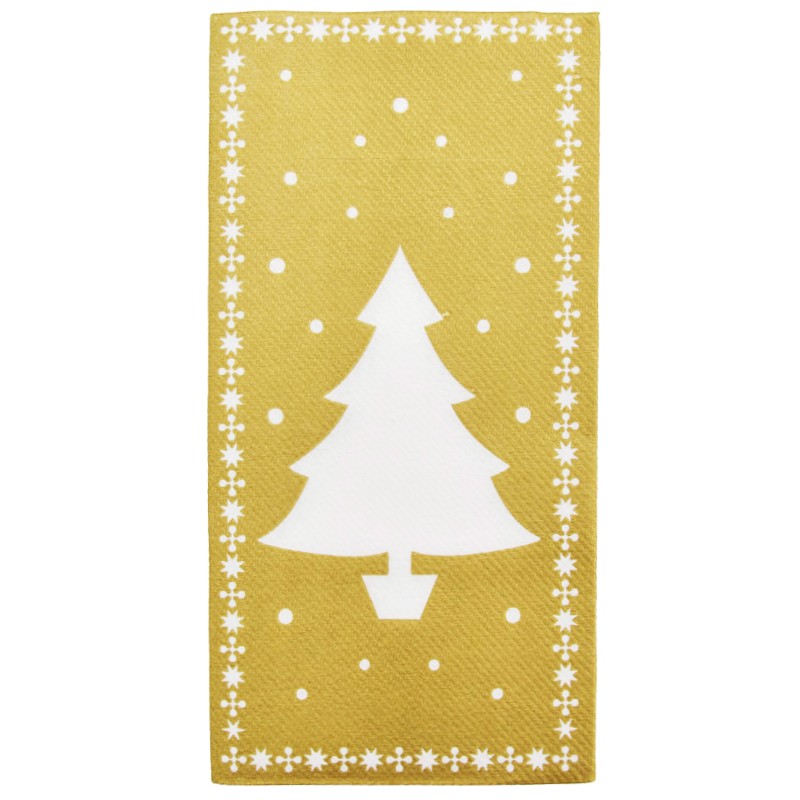 12 serviettes pocket Airlaid White tree