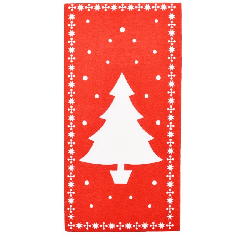 12 serviettes pocket Airlaid White tree