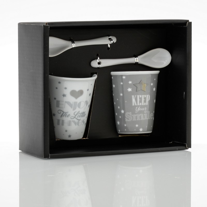 Coffret 2 tasses espresso avec cuillières 'Keep en