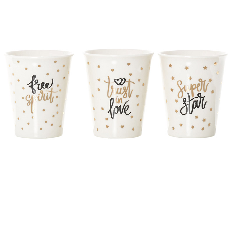 3 tasses à expresso 'Gold Fever'