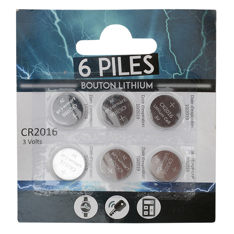 6 piles boutons lithium