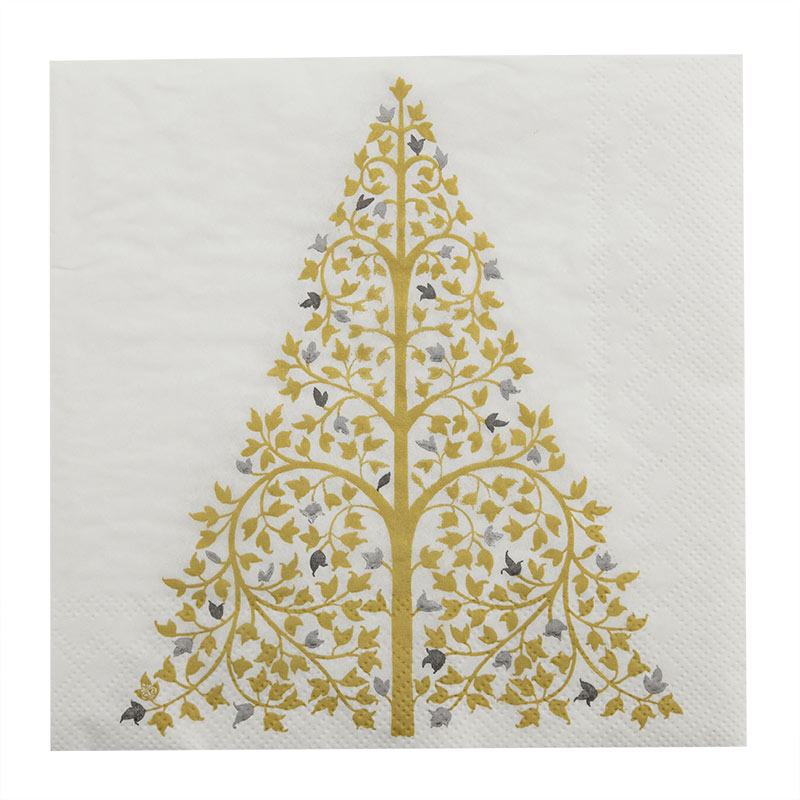 20 serviettes cocktail sapin