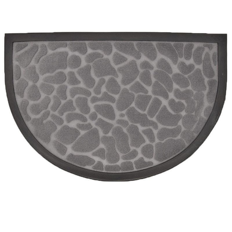 Tapis d'entrée demi-lune galets