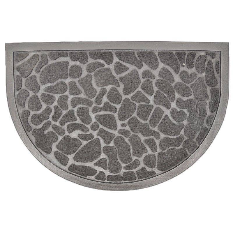 Tapis d'entrée demi-lune galets