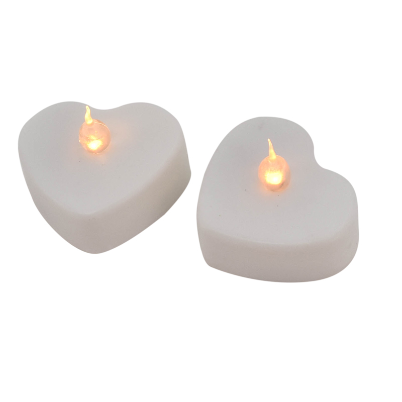 2 bougies LED coeur