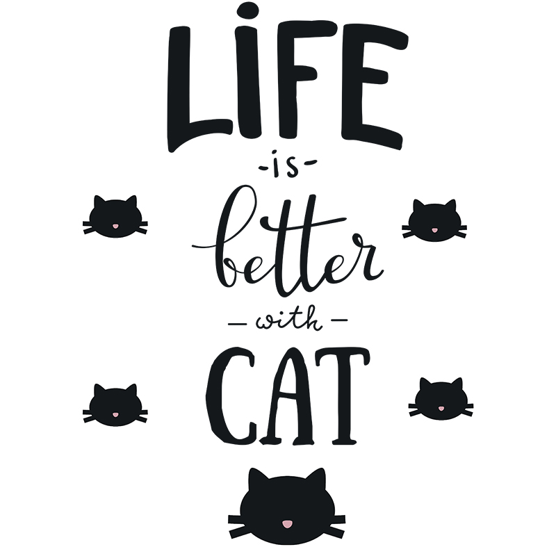 Stickers 'Life is better with cat'