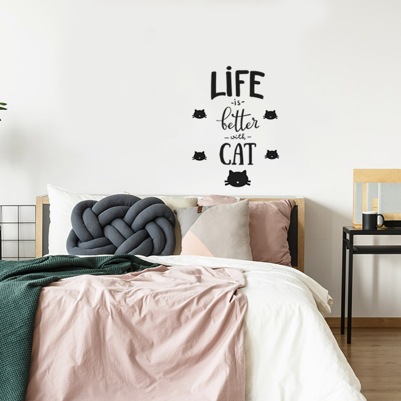 Stickers 'Life is better with cat'