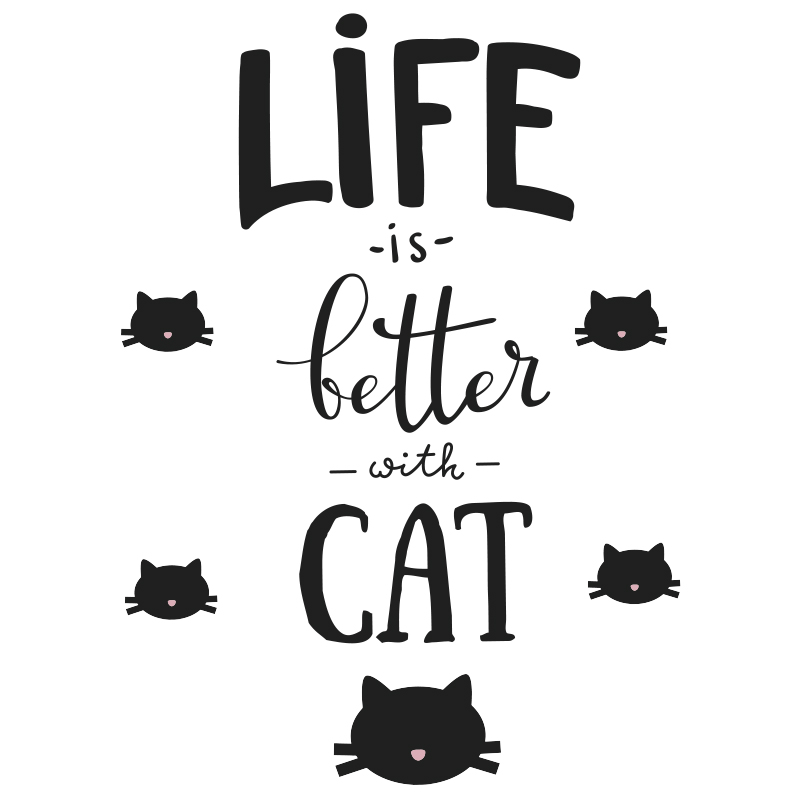 Stickers 'Life is better with cat'