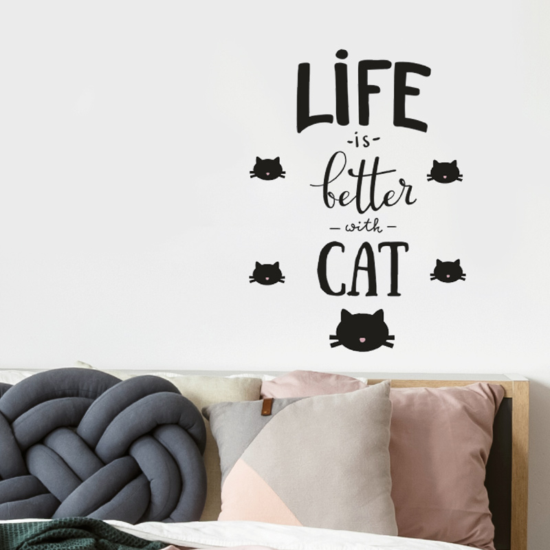 Stickers 'Life is better with cat'