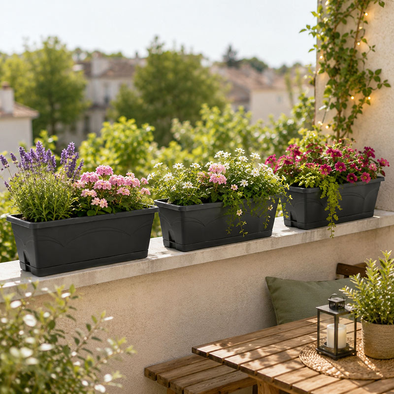 Lot de 3 balconnières avec plateaux Symphonie