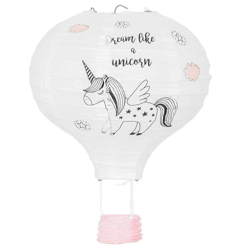 Lanterne papier 'Montgolfière Licorne'