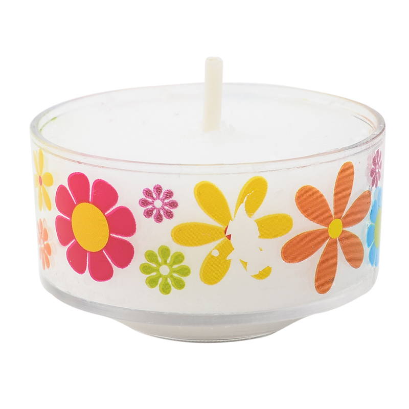 8 bougies chauffe-plats décor floral
