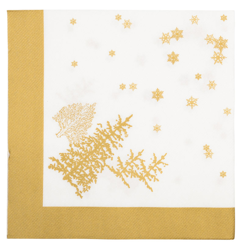 12 serviettes 'Gold Trees Cocktail'