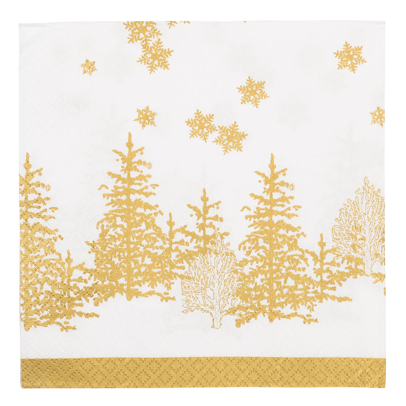 20 serviettes 'Gold Trees'