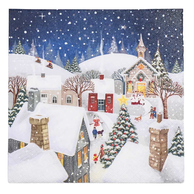 20 serviettes 'Village story'