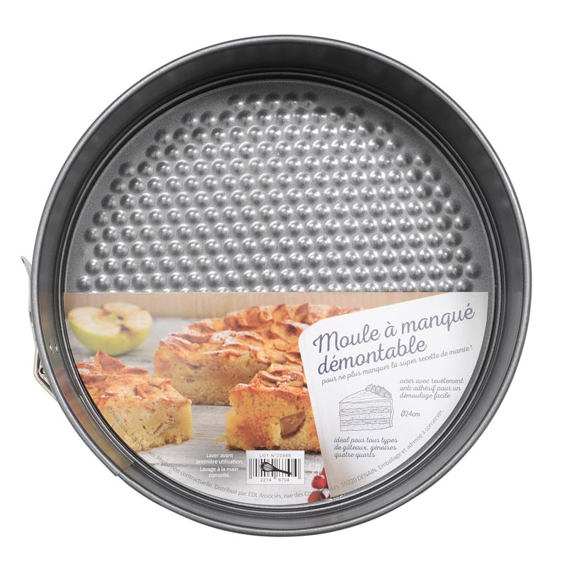 Moule à Gâteau Carré 24x24 Cm Avec Fond Amovible Et Charnière – Antiadhésif, Facile à Démouler !