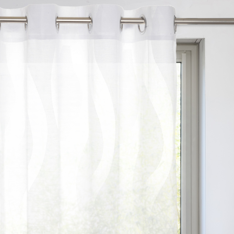 Voilage étamine 'Torrent' jacquard blanc