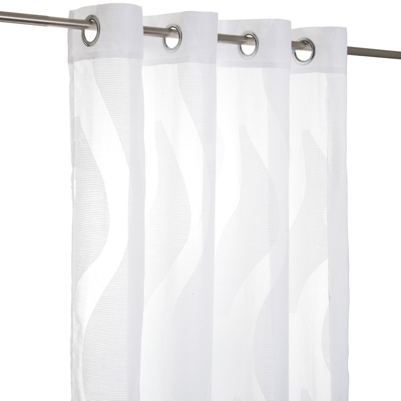 Voilage étamine 'Torrent' jacquard blanc