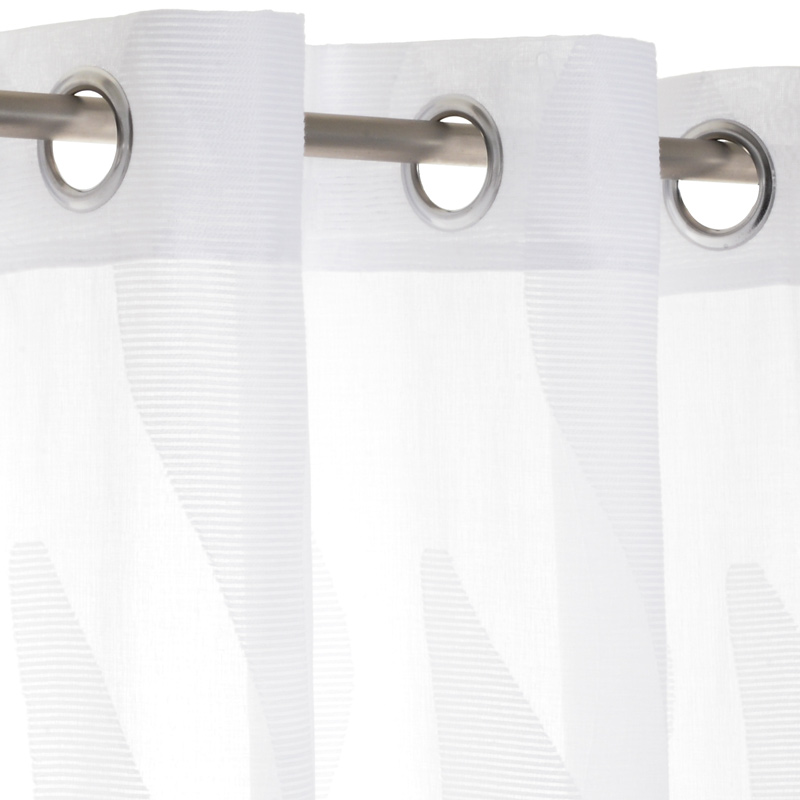 Voilage étamine 'Torrent' jacquard blanc